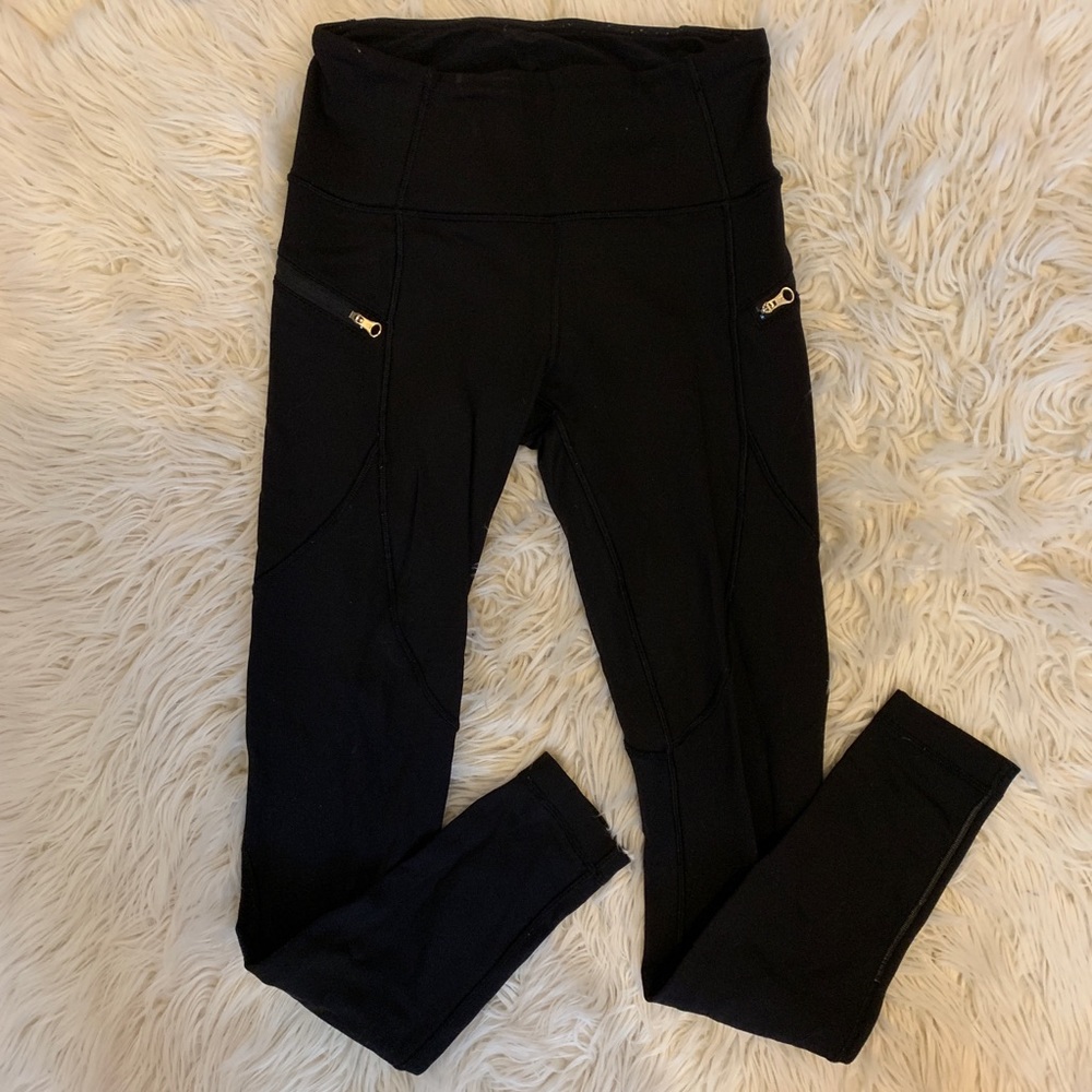 Lululemon thermal leggings with zippers